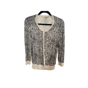 Halogen Black/White Swirl Cardigan - Size Large (EUC)
